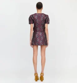 The Mallorie Top in Burgundy Baroque Jacquard