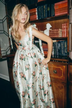 The Marie Dress in Floral Brocade