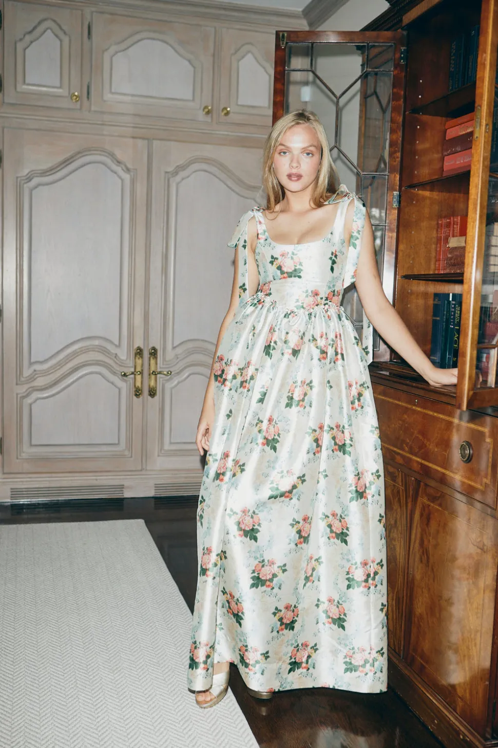 The Marie Dress in Floral Brocade