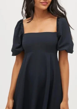 The Matilda Dress in Black Crepe