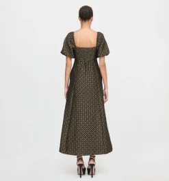 The Matilda Dress in Metallic Brocade
