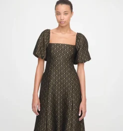 The Matilda Dress in Metallic Brocade