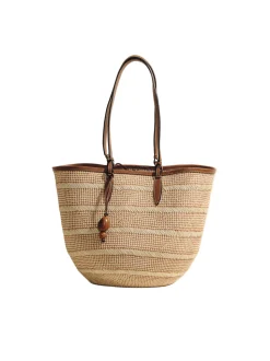 The Medium Basket in Striped Iraca