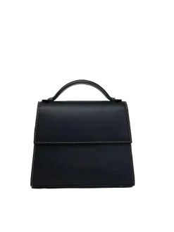 The Medium Top Handle in Black Nappa