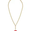 The Mini Puffy Heart Necklace in Red