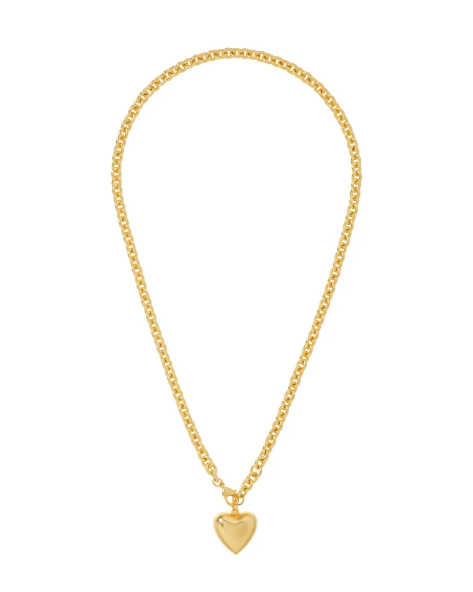 The Mini Puffy Heart Necklace in Gold