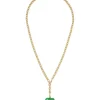 The Mini Puffy Heart Necklace in Green