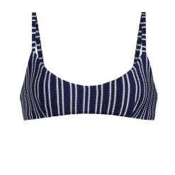 The Molokai Bikini Top Textured Stripe in Nautical