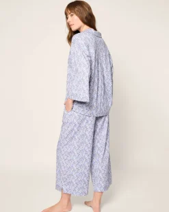 The Olivia Wide Leg Pima Pajama Set in Fleur d’Azur