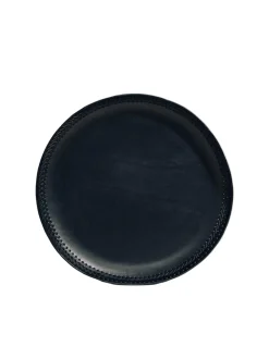 The Oversized Tray in Black Leather Lace Trim