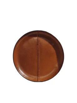 The Oversized Tray in Cognac Braided Molded Leather