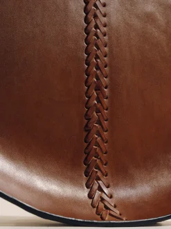 The Oversized Tray in Cognac Braided Molded Leather