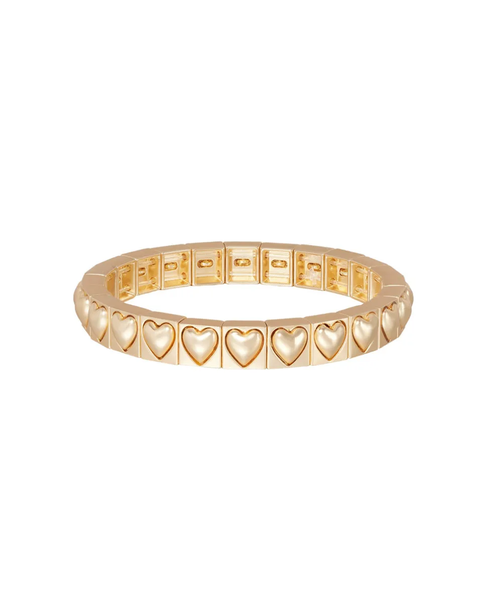 The Puffy Heart Stud Bracelet Stack