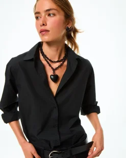 The Puffy Heart Stud Earrings in Black
