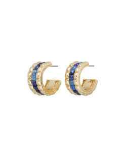 The Puffy Stud Hoop Earrings