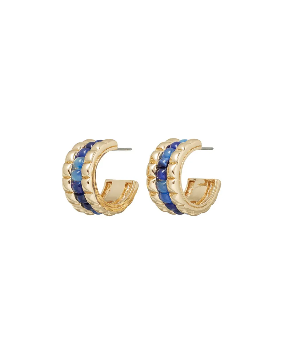 The Puffy Stud Hoop Earrings