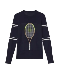 The Racquet Sweater in Navy