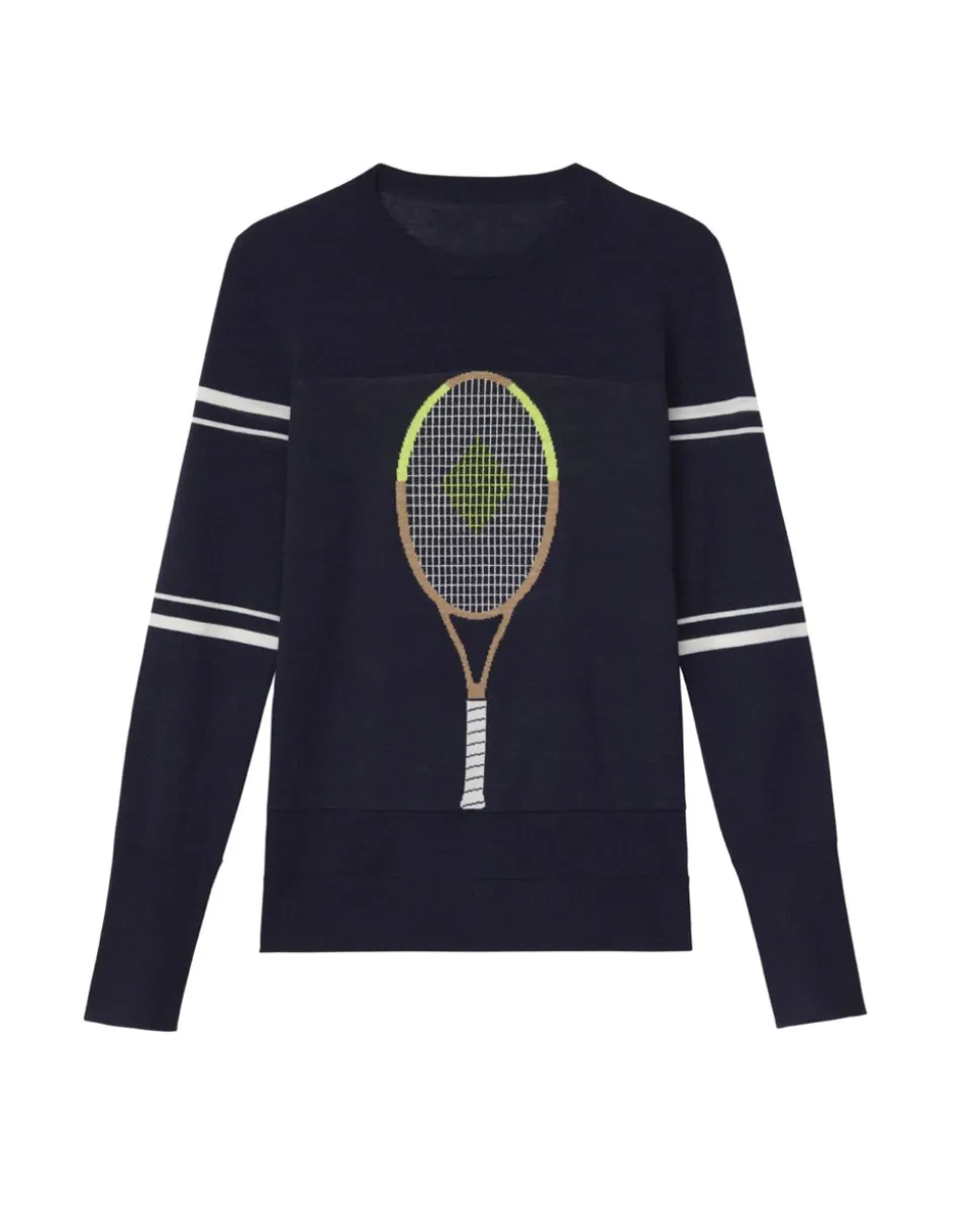 The Racquet Sweater in Navy