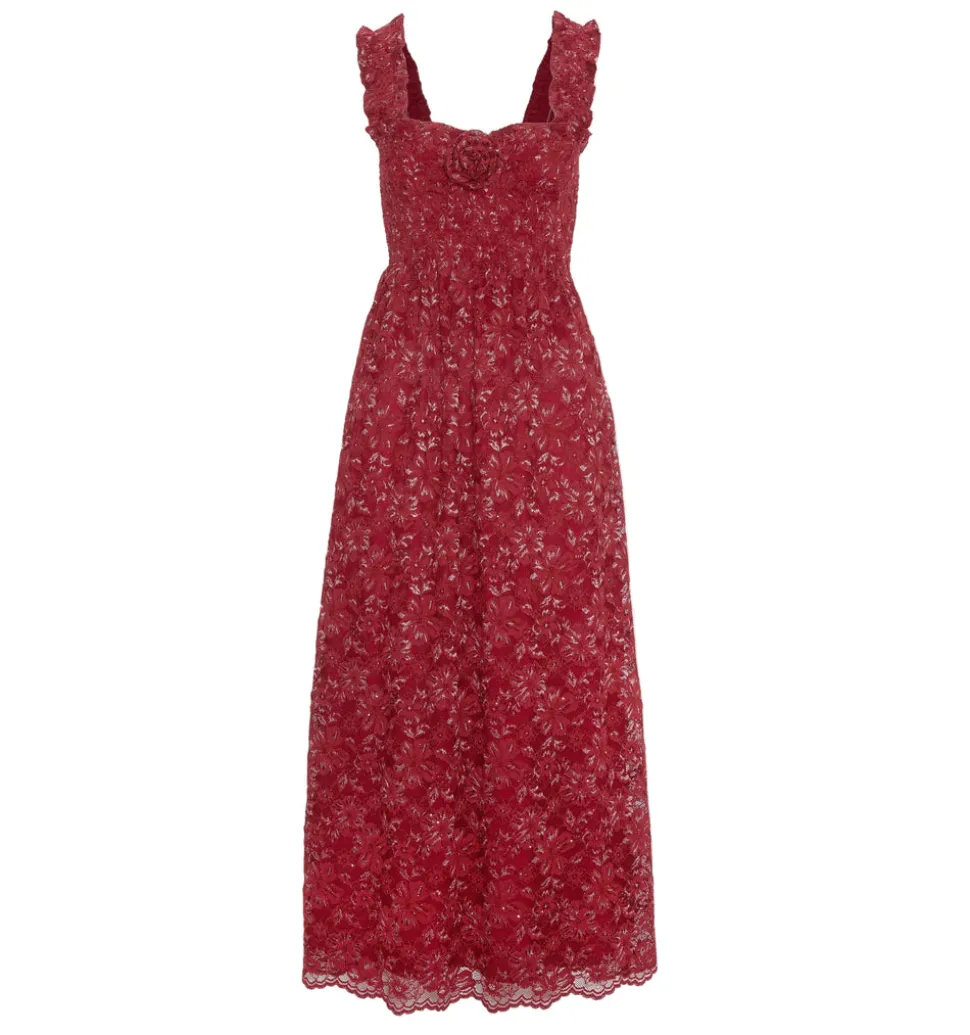The Rosetta Nap Dress in Claret Lace