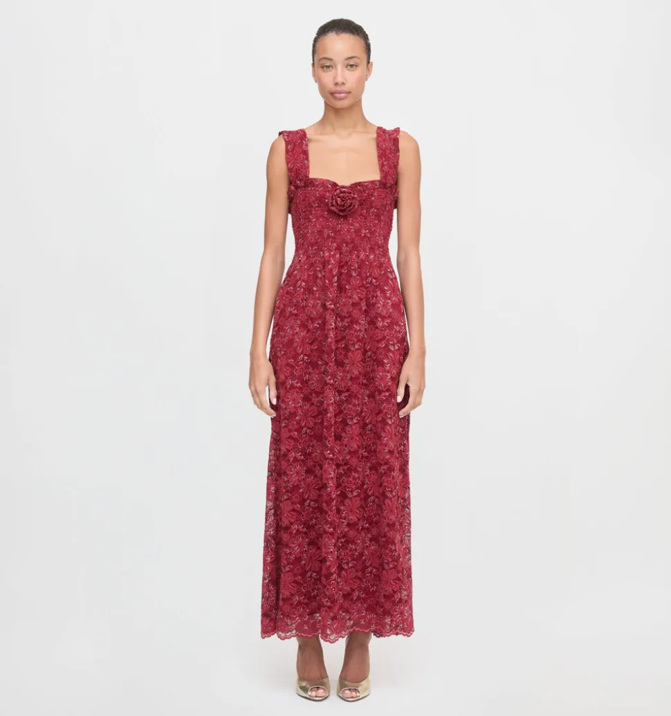 The Rosetta Nap Dress in Claret Lace