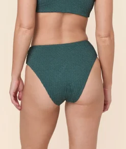 The 90s High Waist Bikini Bottom in Seaweed