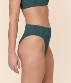 The 90s High Waist Bikini Bottom in Seaweed