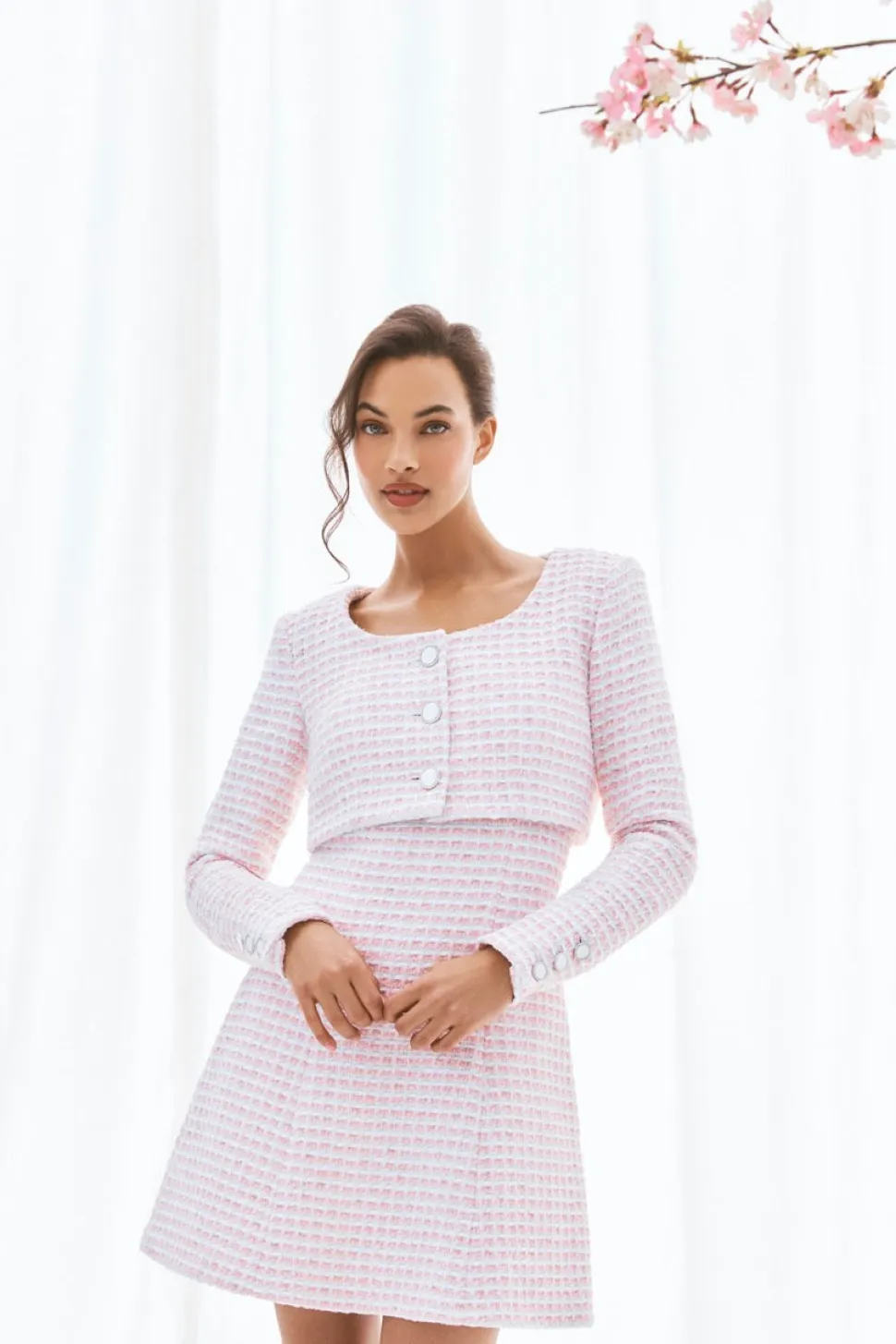 The Sasha Dress in Pink & White