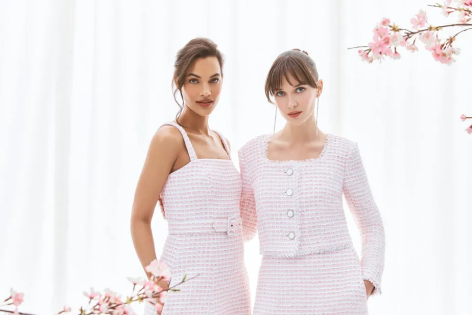 The Sasha Dress in Pink & White