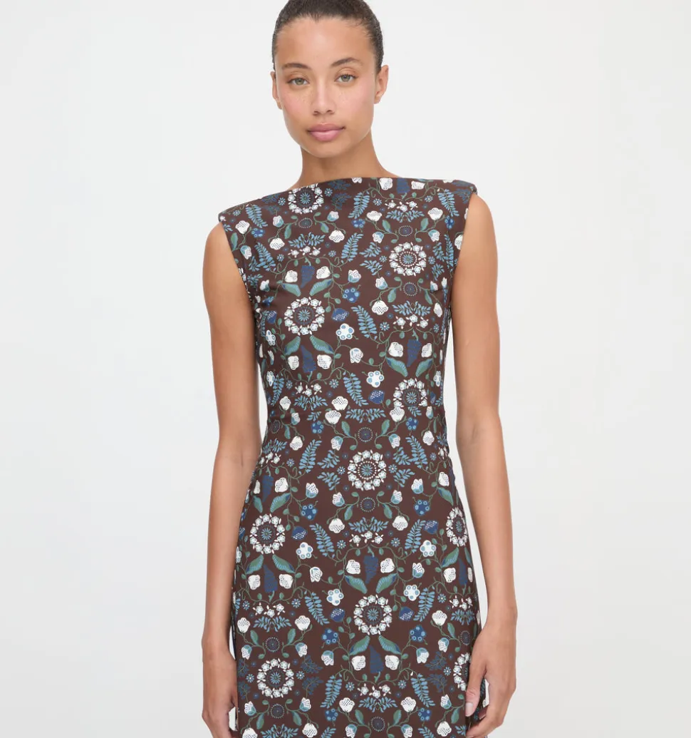 The Sloane Dress in Chocolate Swedish Floral