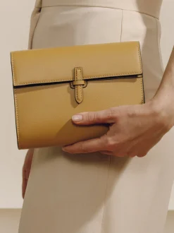 The Small Soft Clutch in Caramel Nappa