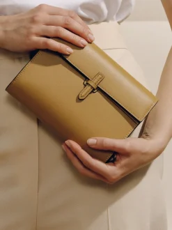 The Small Soft Clutch in Caramel Nappa