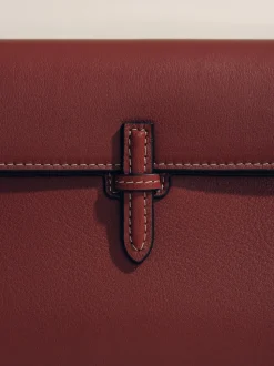 The Small Soft Clutch in Deep Red Nappa