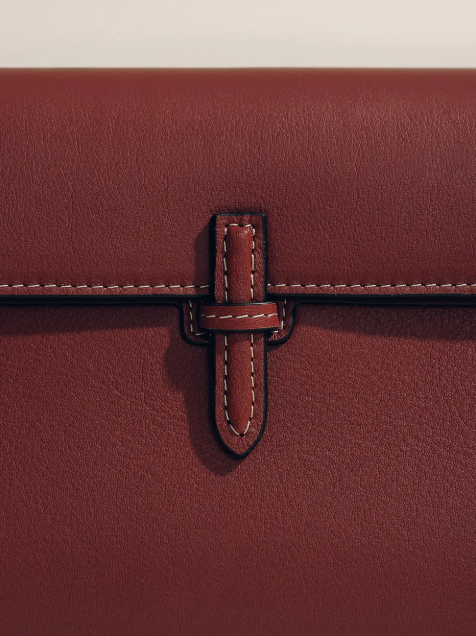 The Small Soft Clutch in Deep Red Nappa