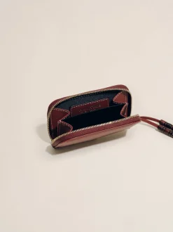 The Small Zip Wallet in Deep Red