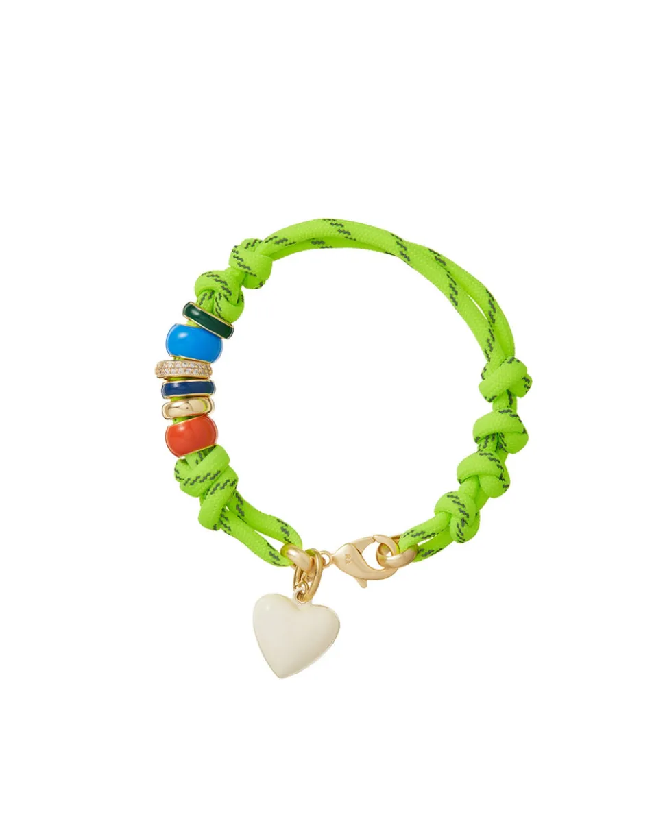 The Super Size Happy Cord Bracelet in Green