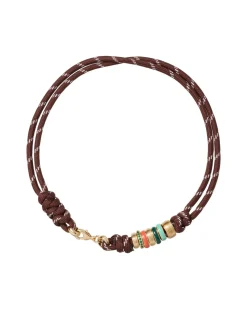 The Super Size Happy Cord Necklace in Brown