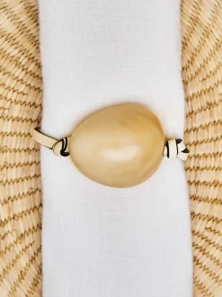 The Tagua Napkin Ring in Oyster, Set of 4