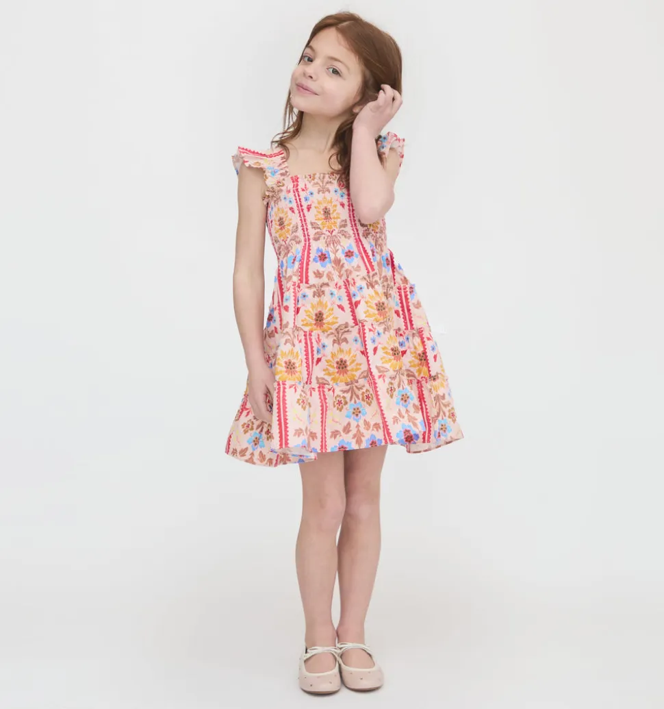The Tiny Ellie Nap Dress in Pink Floral Block Stripe