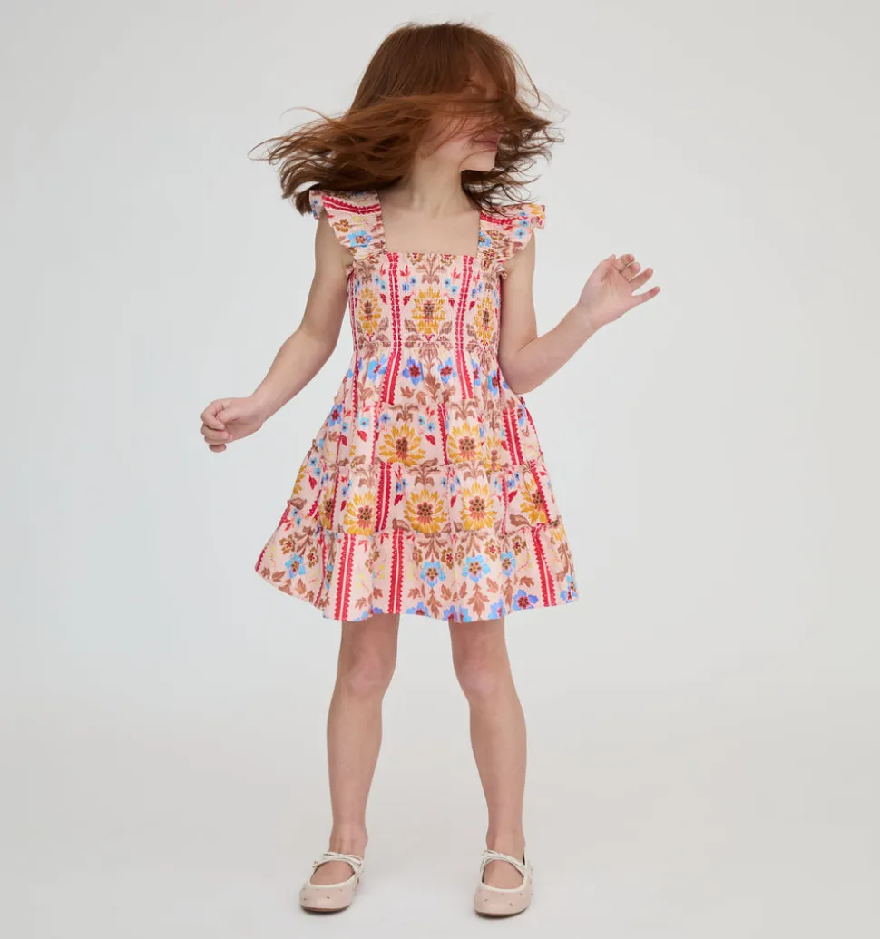 The Tiny Ellie Nap Dress in Pink Floral Block Stripe