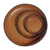The Tray Set in Cognac Leather Lace Trim