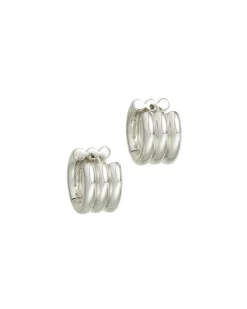The Triple Tube Huggie in Silver