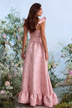 The Veronica Dress in Light Pink Windsor Brocade