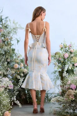The Willa Dress in Sky Windsor Brocade