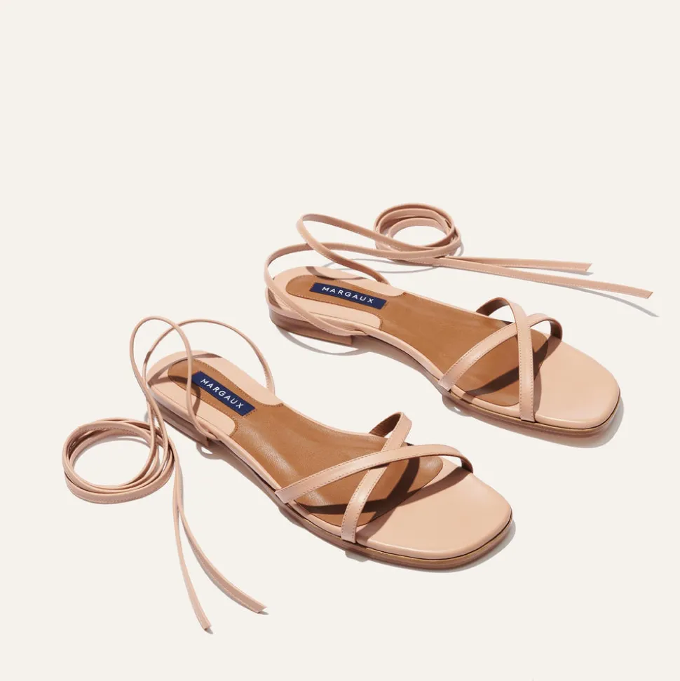 The Wrap Sandal in Rose Nappa