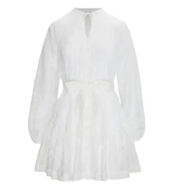 The Yara Mini Dress in White Patchwork Organza