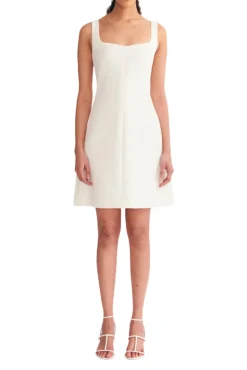 Theoni Dress in Ivory Double Crepe