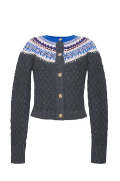 Thomas Cardigan in Charcoal Fairisle