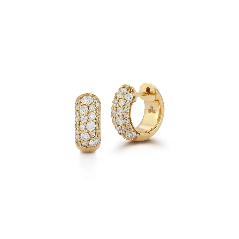 Tidepool Huggie Hoops in Diamond