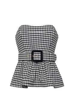 Tilda Top in Houndstooth Black & White