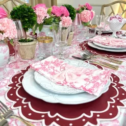 Toile de Jouy Birds - Pink - Napkins, Set of 4